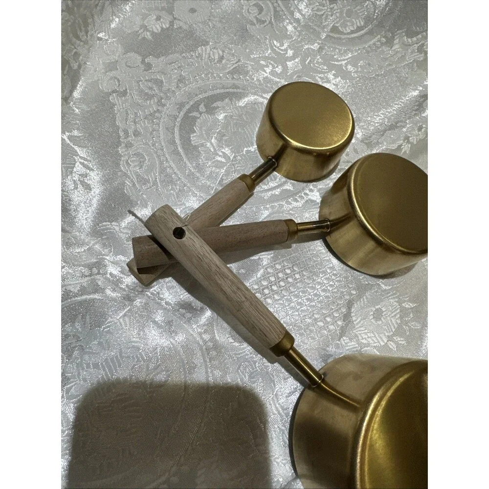 Stainless Steel Measuring Cups Spoons Gold Tone